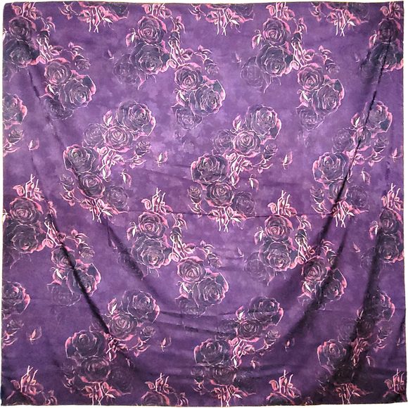 NWT Double Sided Silk Scarf 52"x52" Large Square Shawl Wrap XiangYunShal 2226 - Picture 8 of 11